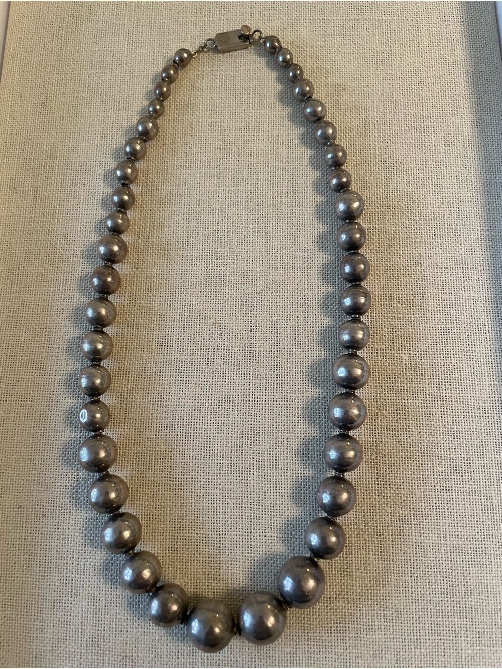 Taxco Silver-Tone Graduated Bead Necklace